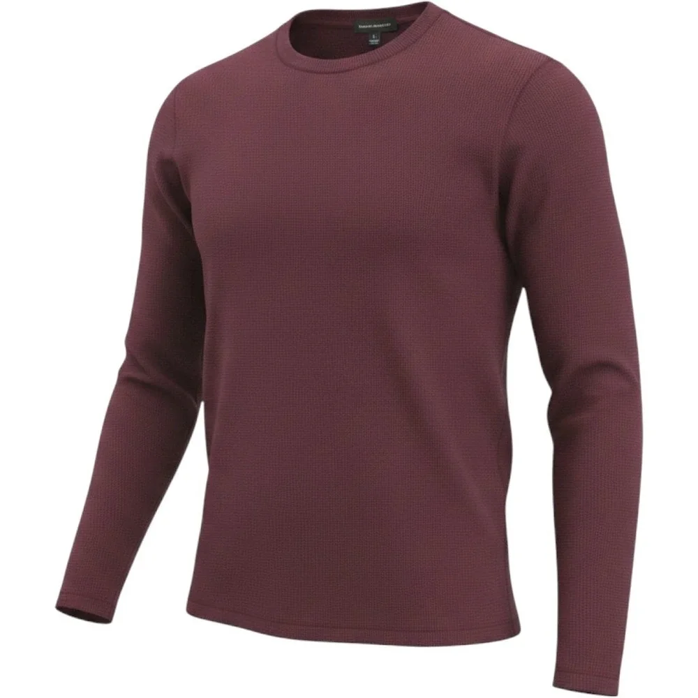 Banana Republic Men Med Crewneck Pullover Sweater Burgundy Cotton Blend Stretch